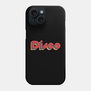 Disco - Retro Rainbow Typography Style 70s Phone Case