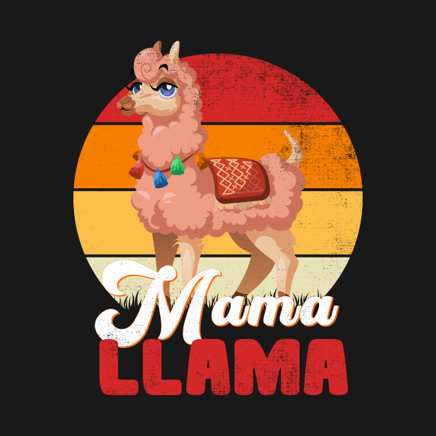 Discover Mama Llama lover retro vintage 90s,80s,70s for women's mom mommy who loves Alpaca - Mom - T-Shirt