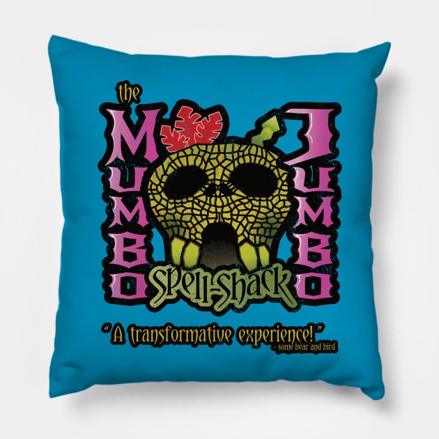 Mumbo Jumbo Spell Shack Pillow by DinsFireDesigns