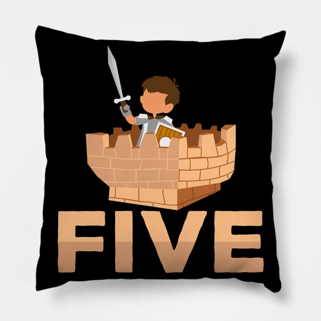 Knight boys gift | 5 years five castle fortress Pillow by DesignatedDesigner