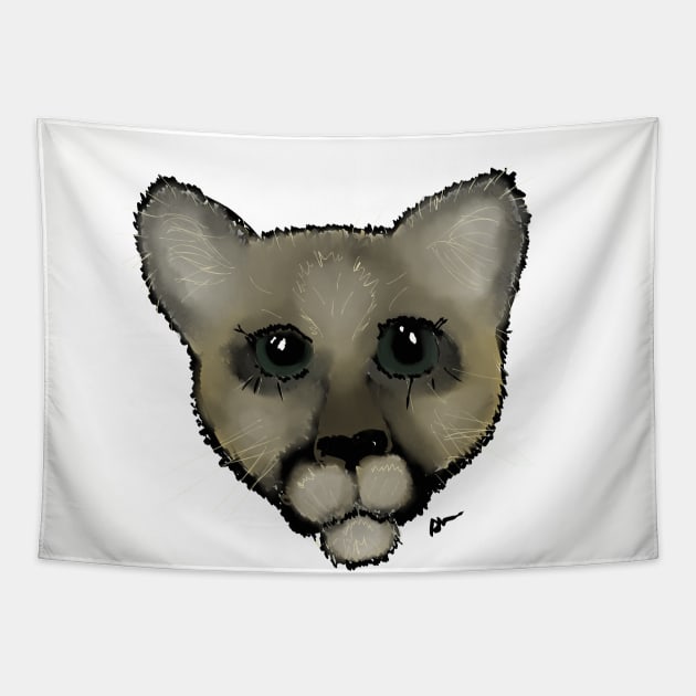 Mountain Lion Cub Tapestry by Veakari