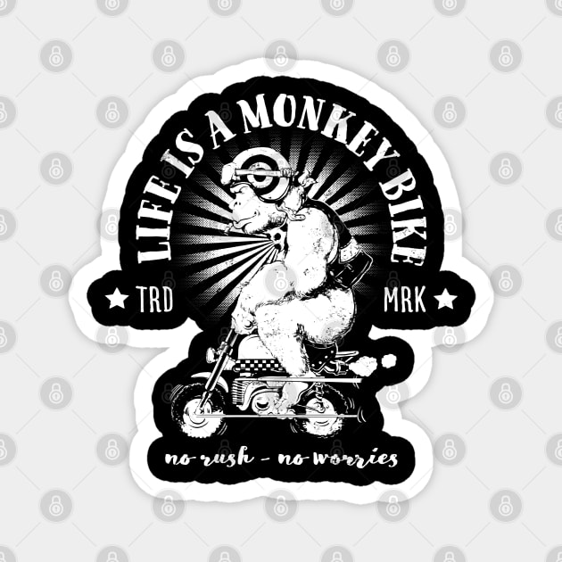 Monkey Bike Magnet by Black Tee Inc