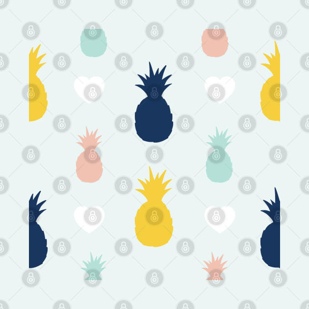 Colorful Pineapple Fruit Pattern by FromTheAshes