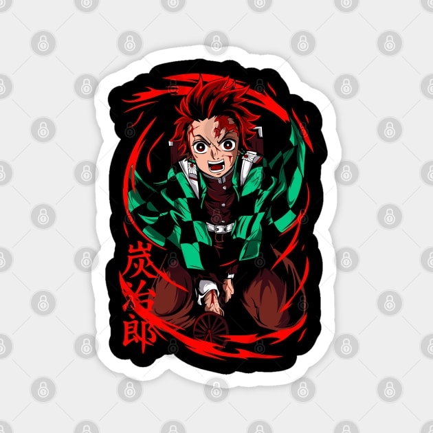 Tanjiro Sun Breathing Form - Demon Slayer Magnet by Otaku Vibes