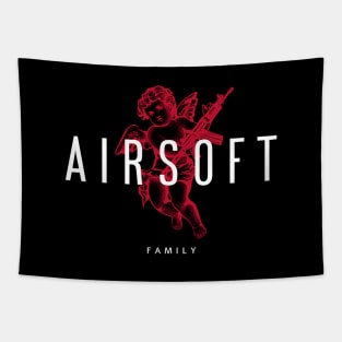 Airsoft Family - Angel with machine gun Tapestry