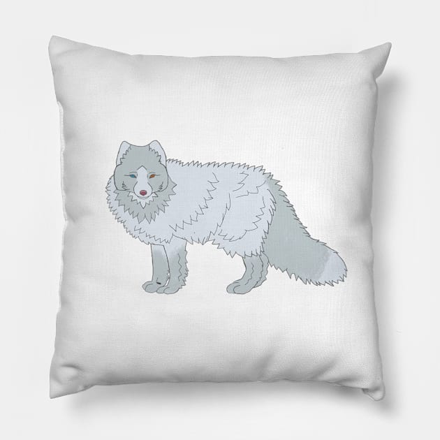 Shadow Arctic Fox Pillow by TrapperWeasel