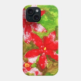 the painted poinsettia Phone Case