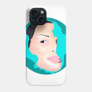 Half face of a moody girl Phone Case