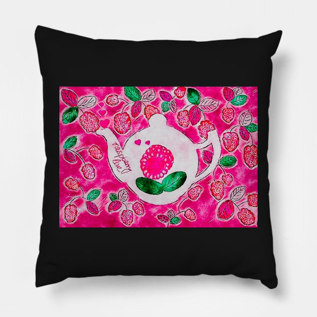 Raspberry teapot no. 2 Pillow by asanaworld