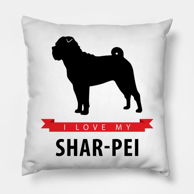 I Love My Shar-Pei Pillow by millersye