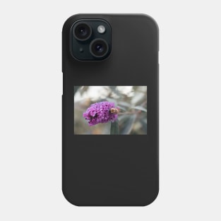 Flower is pollinated by a bee Phone Case