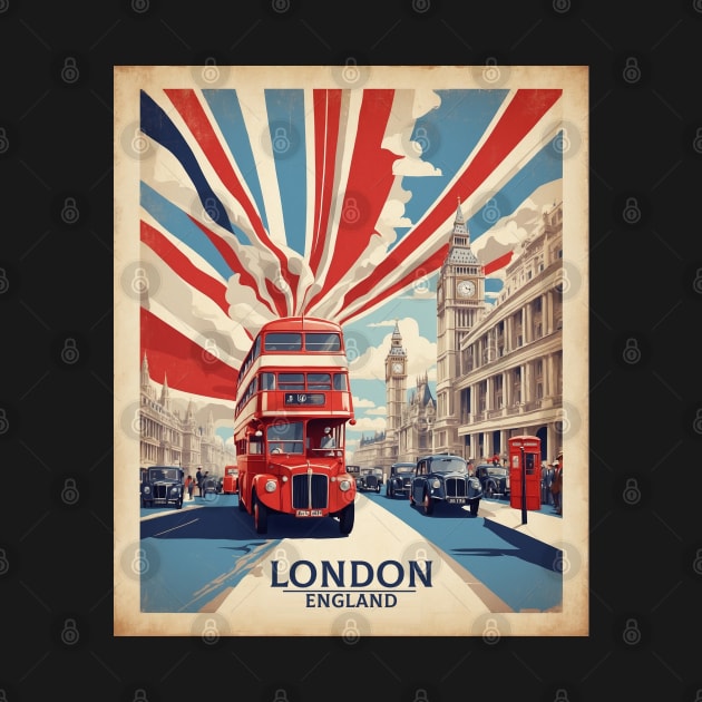 London England Double Decker Bus Vintage Travel Tourism by TravelersGems