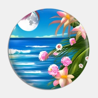 Sea, sand, flowers - romantic seaside II Pin