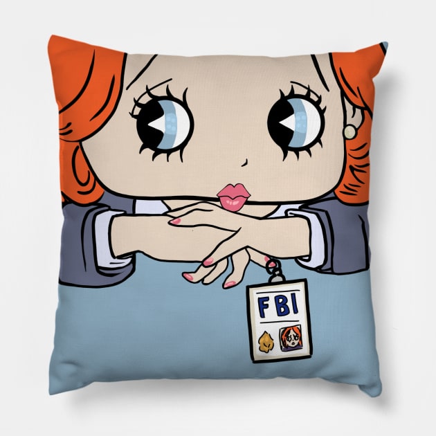 cute fbi agent Pillow by Mimie20