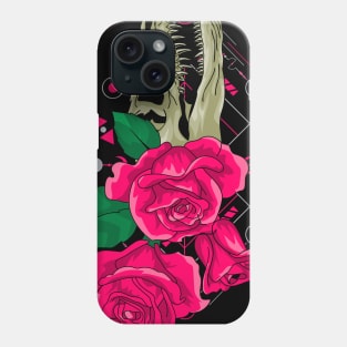 rose dinosaur skull Phone Case