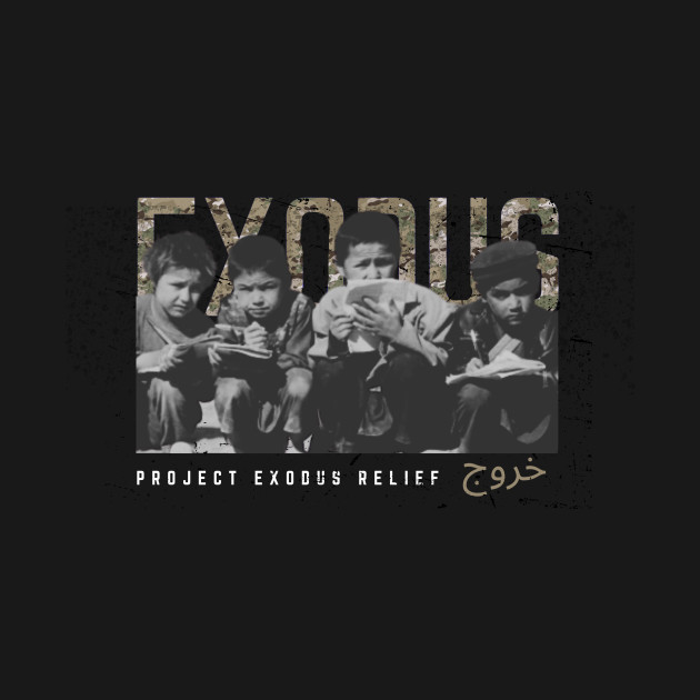 Exodus camo Afghan children (back design, dark background) by Pro Exodus Relief 