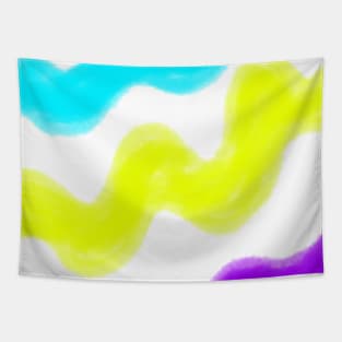 Yellow purple blue watercolor stripes art Tapestry