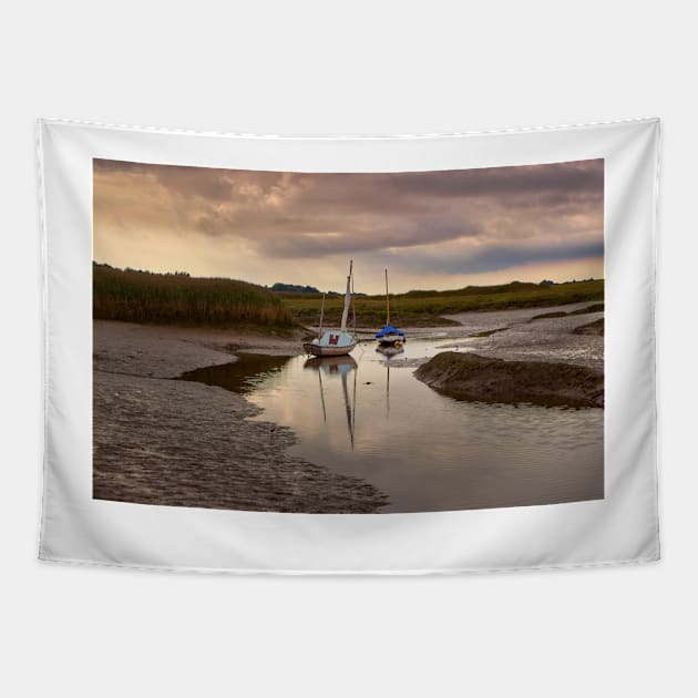 Brancaster Staithe Boats Tapestry by GrahamPrentice