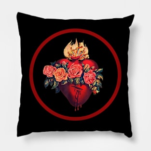 Immaculate Heart of Mary Blessed Mother Catholic Vintage Pillow