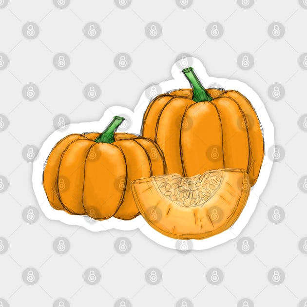 Vintage halloween pumpkins Magnet by AnnaEleCreate