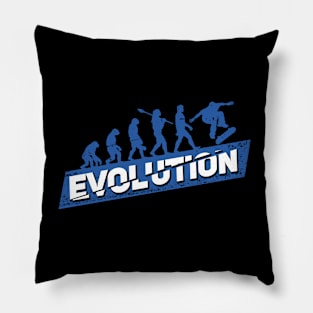 Skateboarding Evolution Skateboarder Gift Pillow