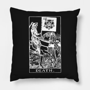 Death Tarot in white Pillow