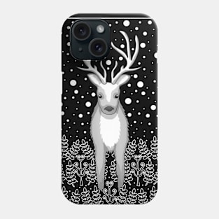 Black and white reindeer Phone Case