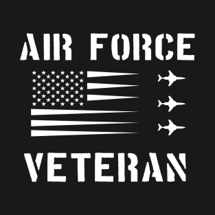 Air Force Veteran US Flag Contrail F-101 Voodoo T-Shirt