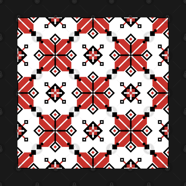 Seamless Pattern with Ornamental Composition Inspired by Ukrainian Traditional Embroidery by lissantee