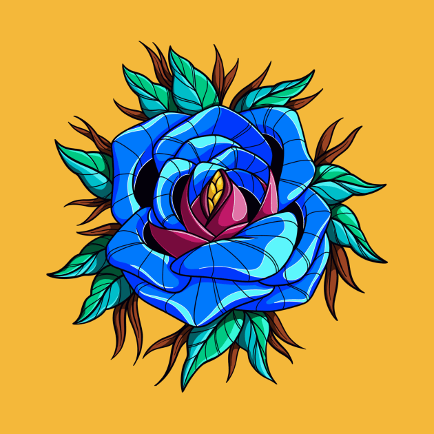 Blue rose by InkSmith