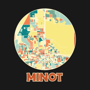 Minot North Dakota map in mozaique colors T-Shirt