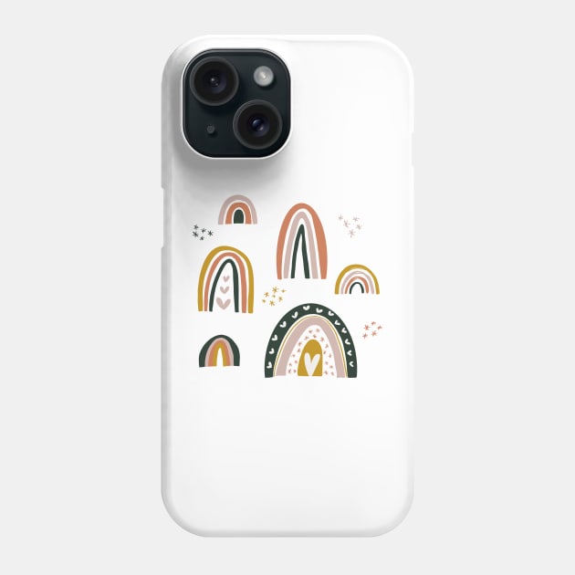 neutral rainbow pattern Phone Case by LisaCasineau