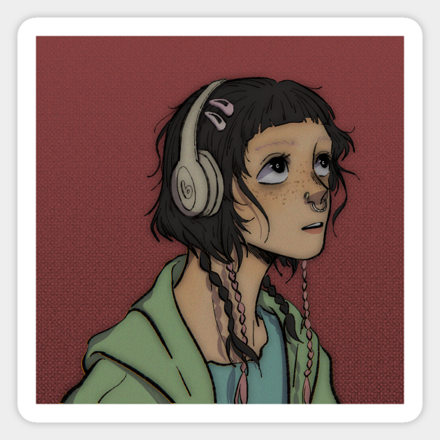 grunge girl - Grunge Aesthetic - Sticker