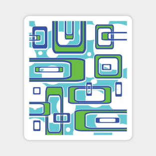 Geometric Shapes in Blue and Green Magnet