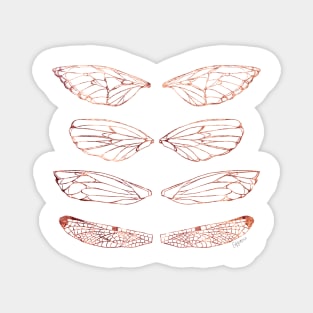 Insect Wings Rose Gold - Butterfly, Moth, Cicada, and Dragonfly Magnet