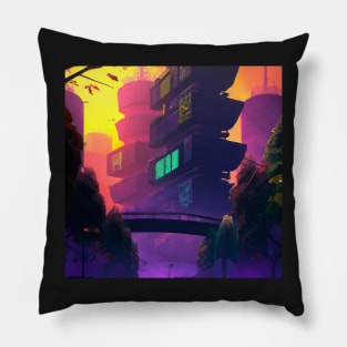 Colorful city Pillow