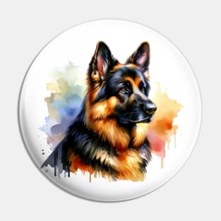 German Shepherd Watercolor - Beautiful Dog Pin