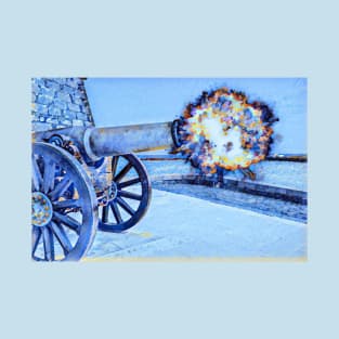 Cannon and explosion - snow effect T-Shirt