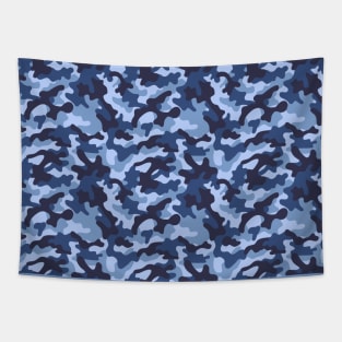 Blue Camouflage Pattern Tapestry