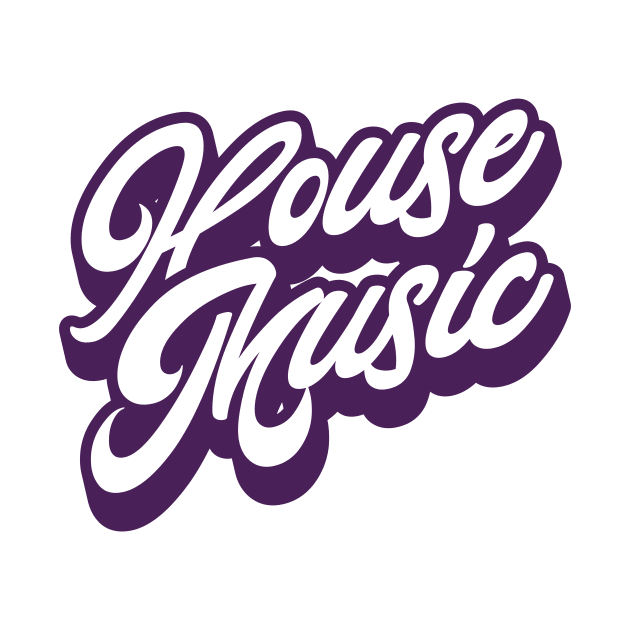 HOUSE MUSIC  - Just Signature (white/eggplant) by DISCOTHREADZ 