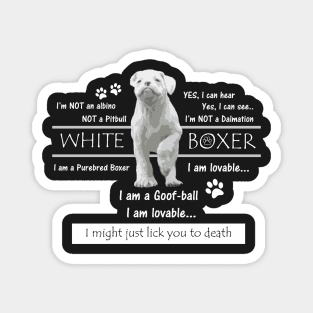 White Boxer Dog Facts Magnet