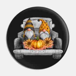 Autumn Gnomes in a Pickup Truck Pin