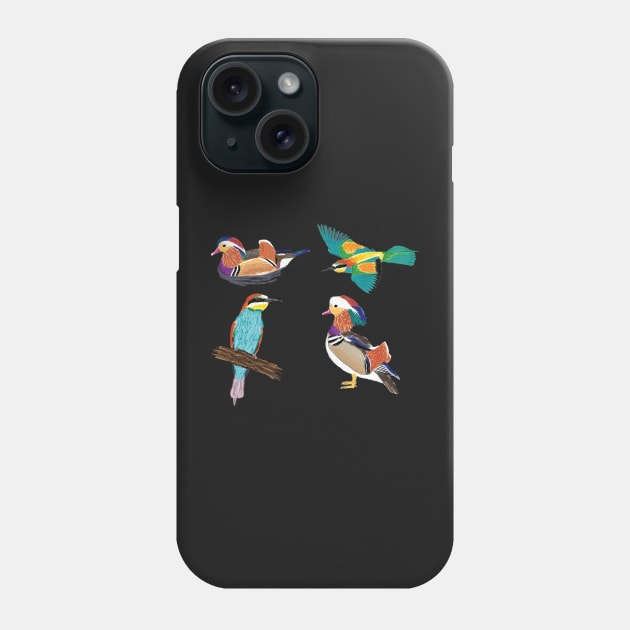 Nice Artwork showing a Mandarin Duck III Phone Case by JDHegemann