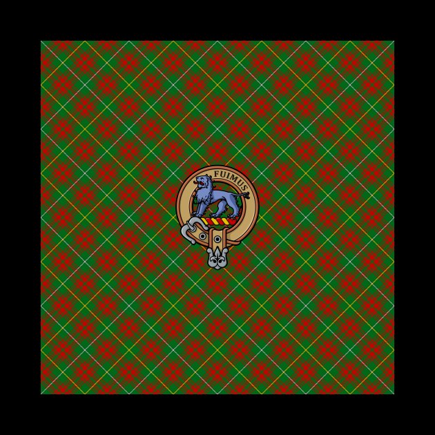 Clan Bruce Crest over Hunting Tartan by sifis