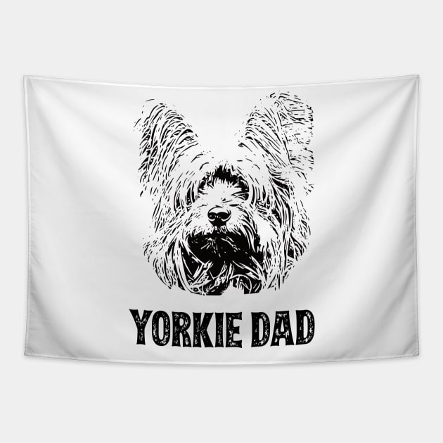 Yorkie Dad Yorkshire Terrier Tapestry by DoggyStyles