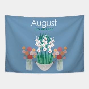 August Birth Flowers Tapestry