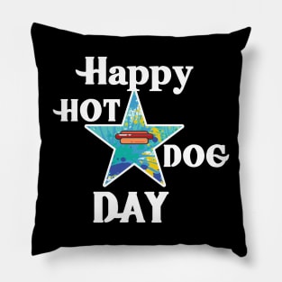 Happy Hot Dog Day Pillow