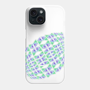 Geometric triangles abstract ocean Phone Case