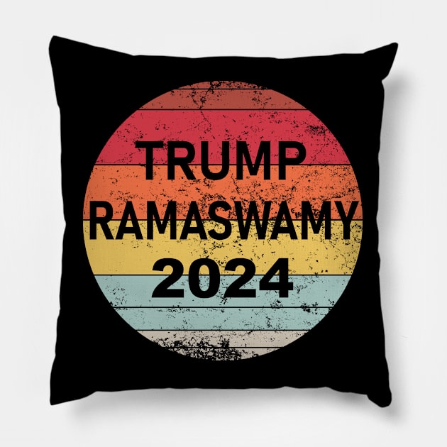 TRUMP RAMASWAMY 2024 Pillow by Decamega