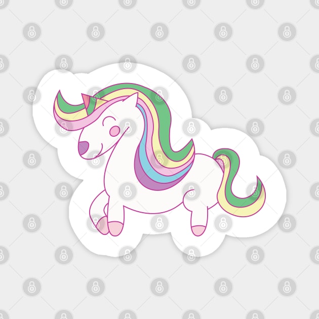 Adorable unicorn Magnet by Duzzi Art